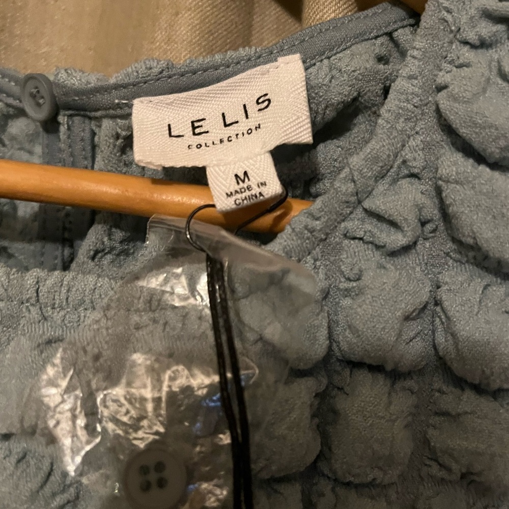 Le Lis Soft Blue Textured Blouse